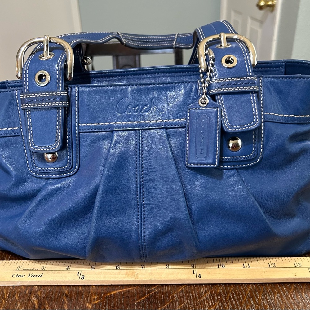 Coach SOHO Royal Blue Leather Tote Shoulder Bag F13732